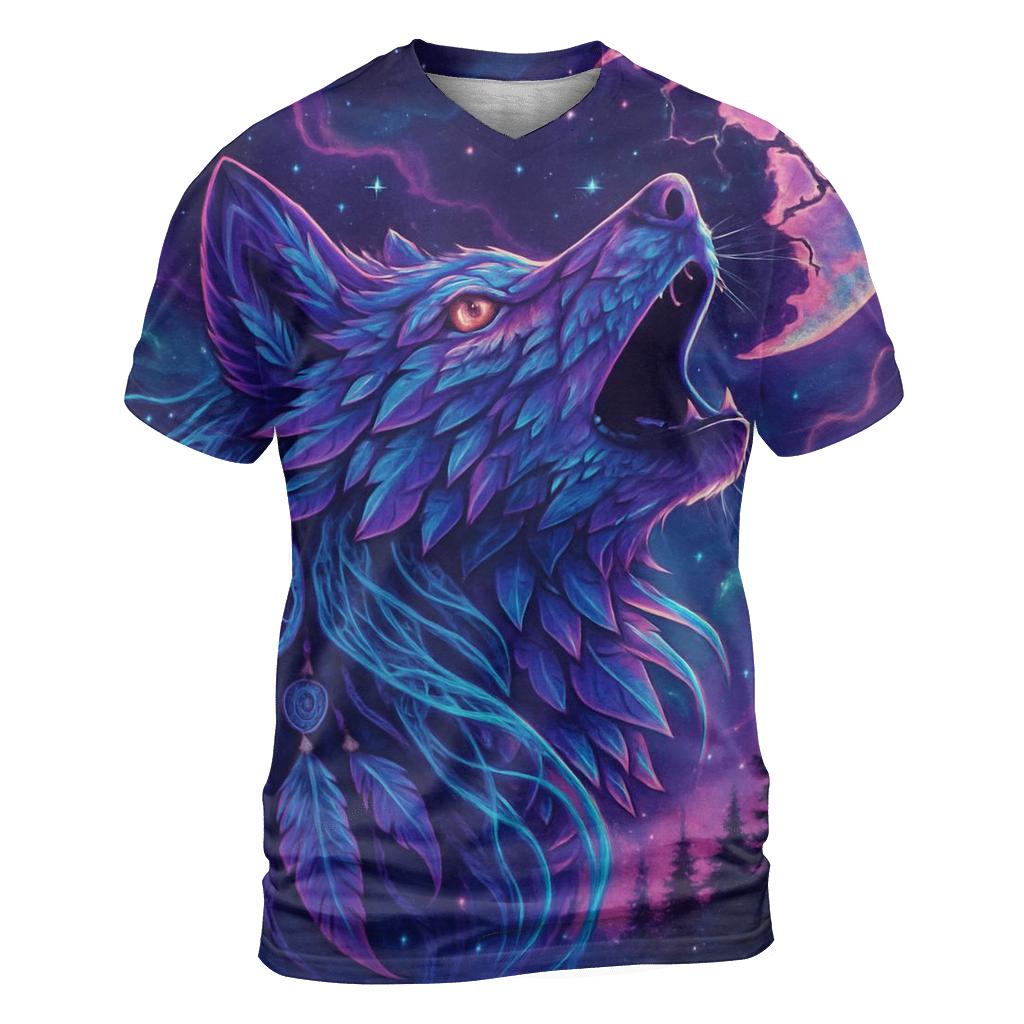 Nebula Sentinel Wolf trendy printed shirt styles