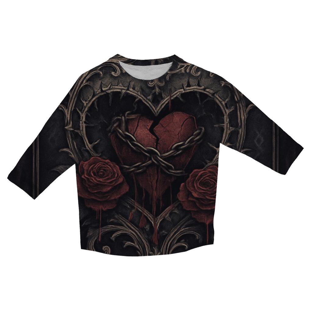 Bleeding Rose Reliquary casual three quarter sleeve shirts