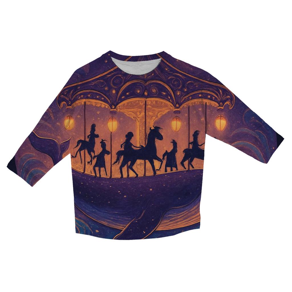 Midnight Carousel Whale cotton quarter sleeve shirts