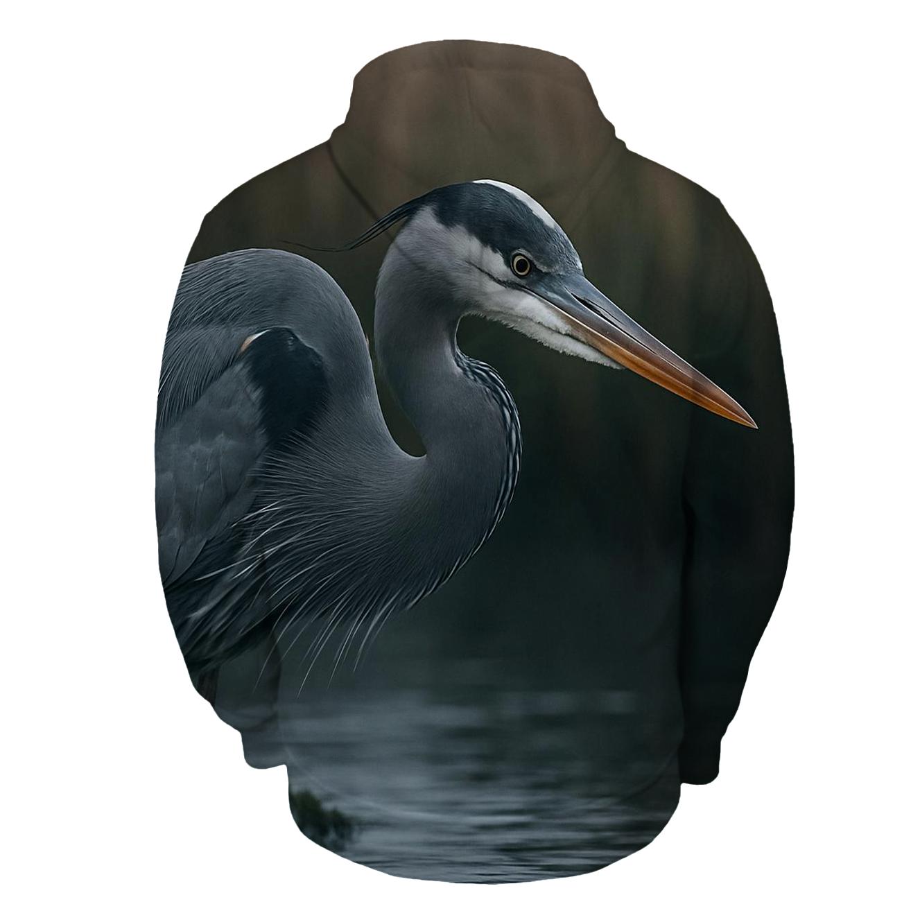 Marshwatcher Heron embroidered hoodies