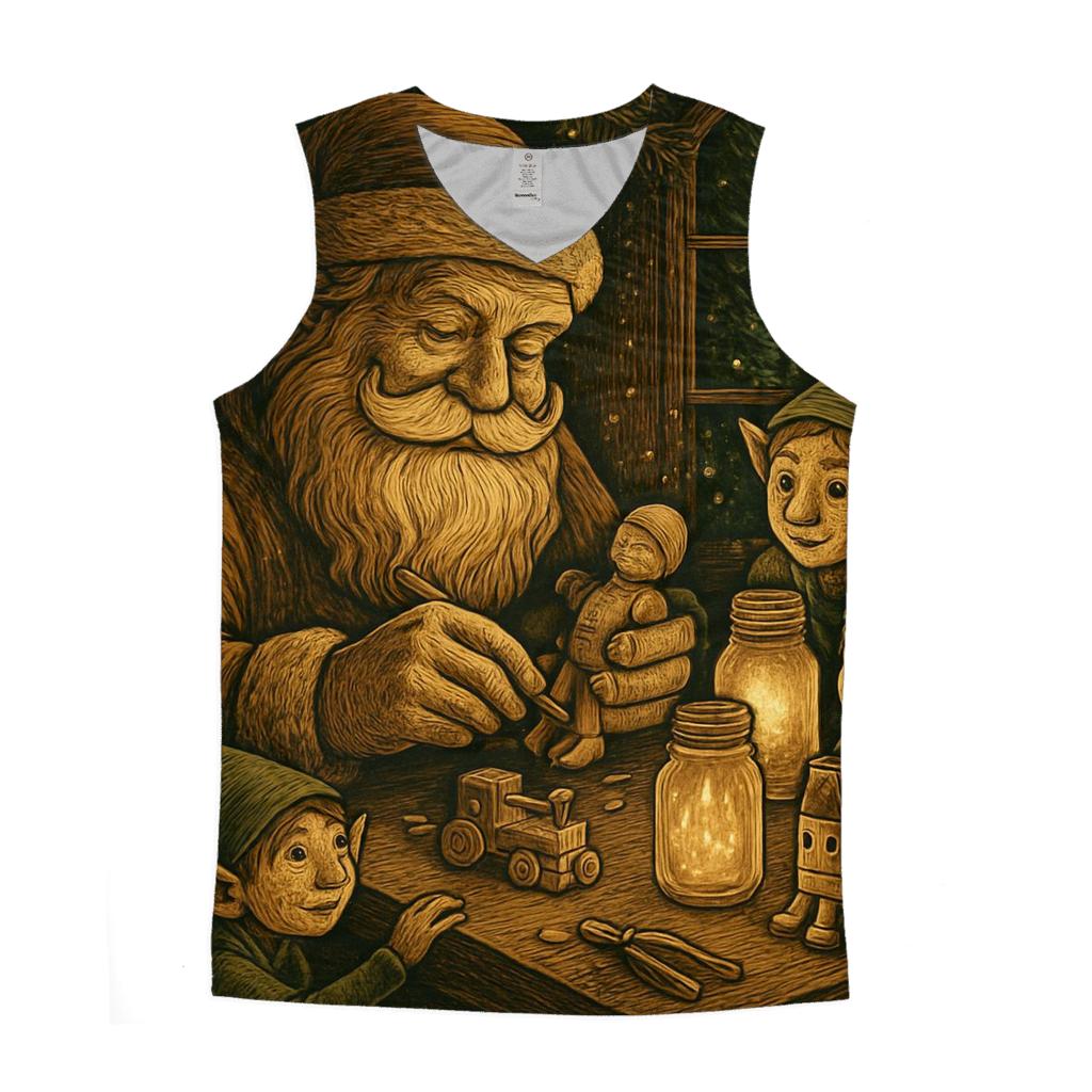 Woodland Toysmith Santa graphic print tank tops