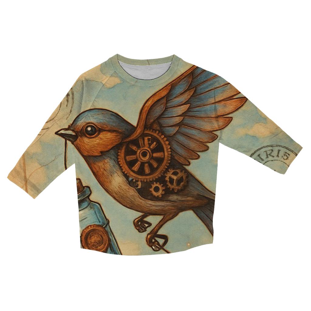 Tin Sparrow Messenger printed three quarter sleeve shirts