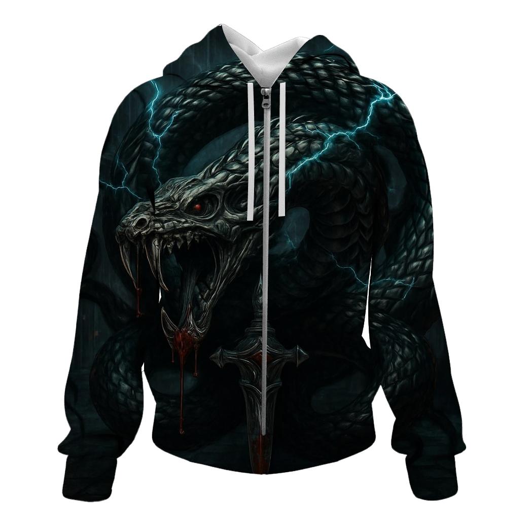 Serpent Dagger Of The Night Market zip-up hoodies