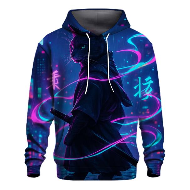 Neon Samurai Cat custom hoodies