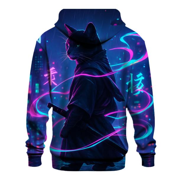 Neon Samurai Cat custom hoodies