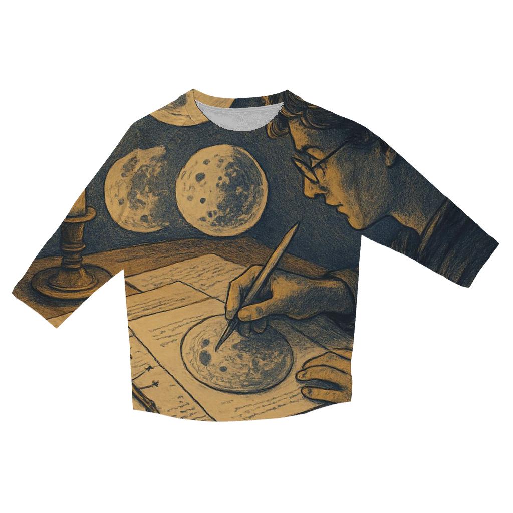 Paper Moon Cartographer printed three quarter sleeve shirts