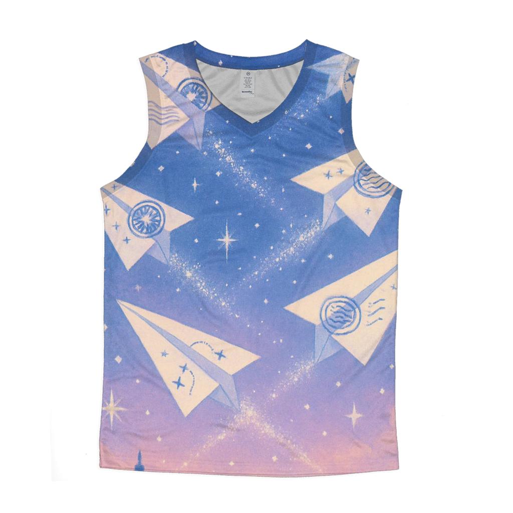Paperplane Meteors sports performance tank tops