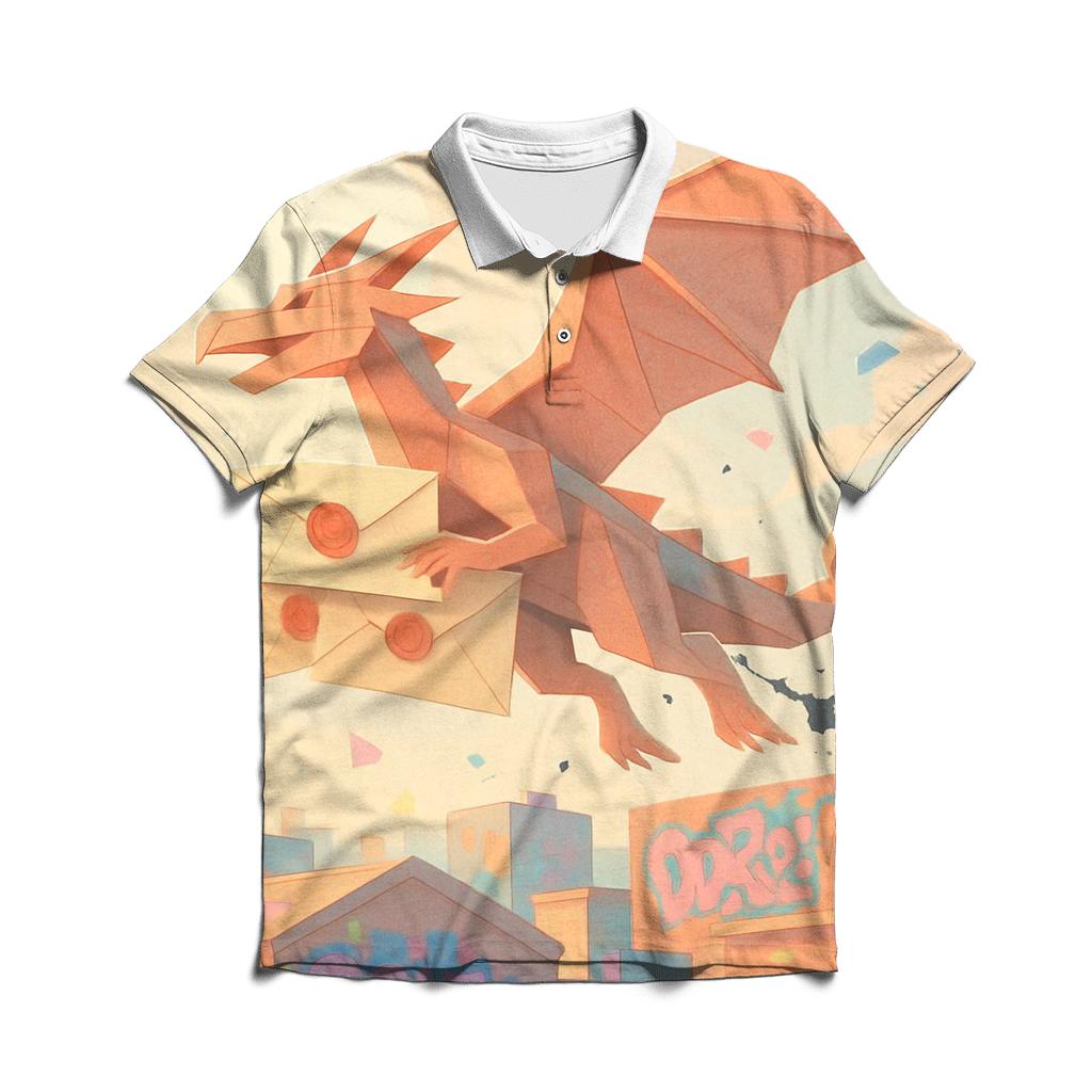 Paper Dragon Courier embroidered polo tops