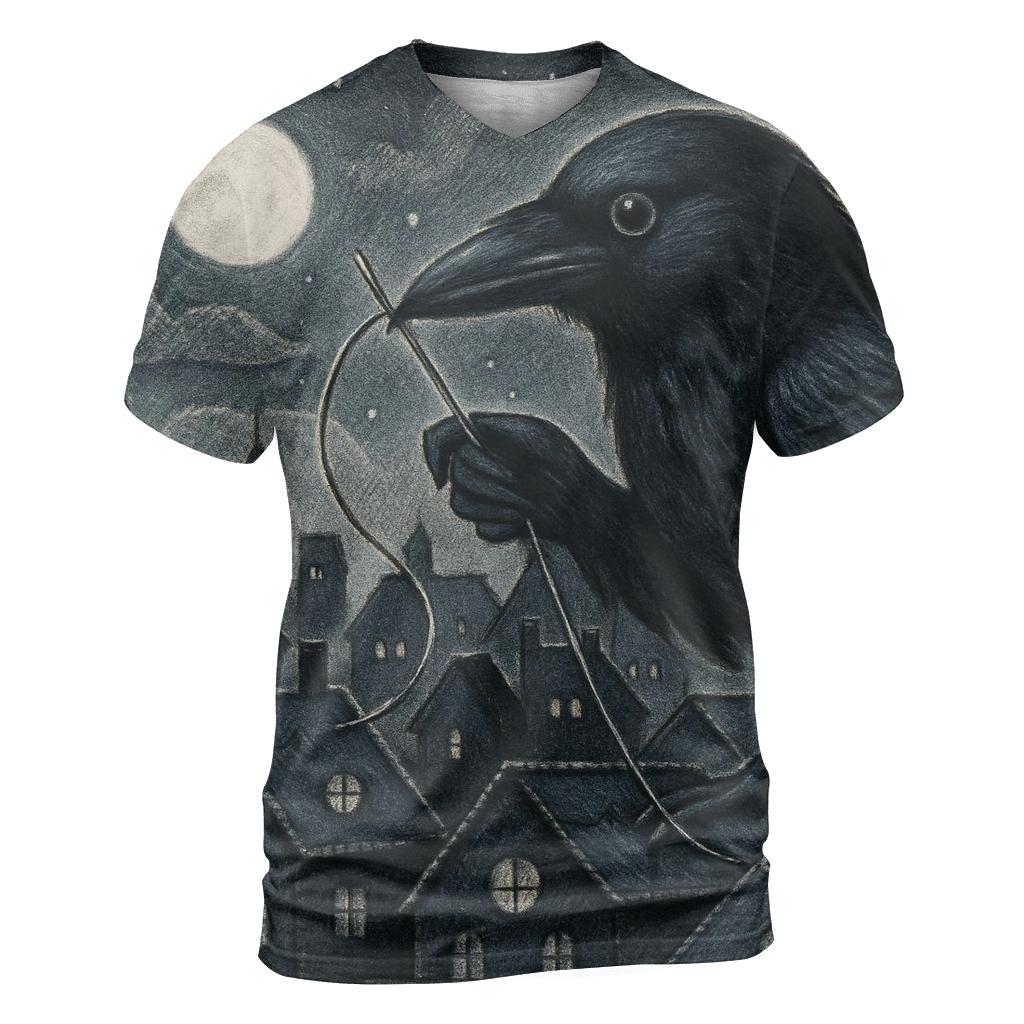 Skyline Tailor Raven creative print fashion shirts