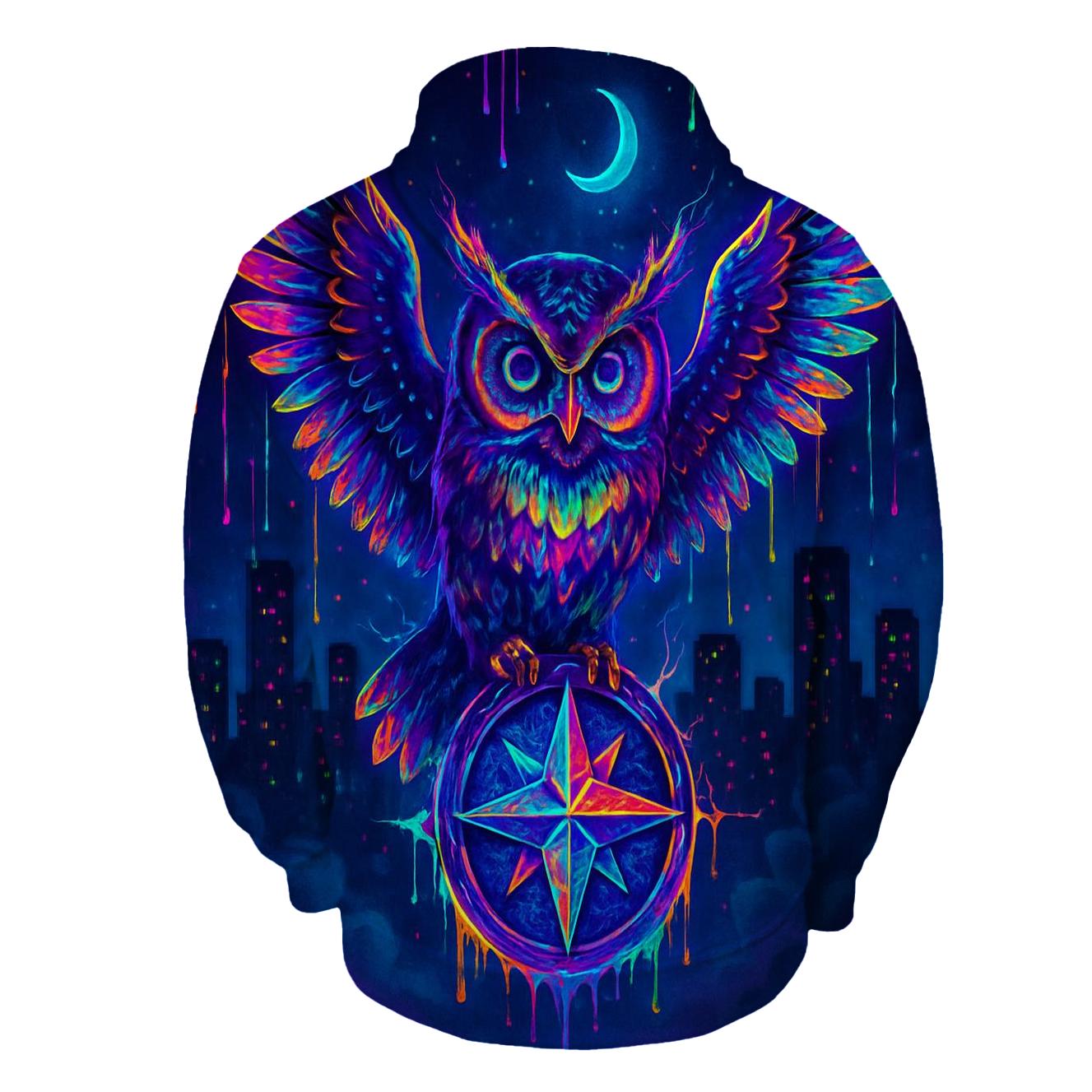 Neon Owl Oracle graphic hoodies