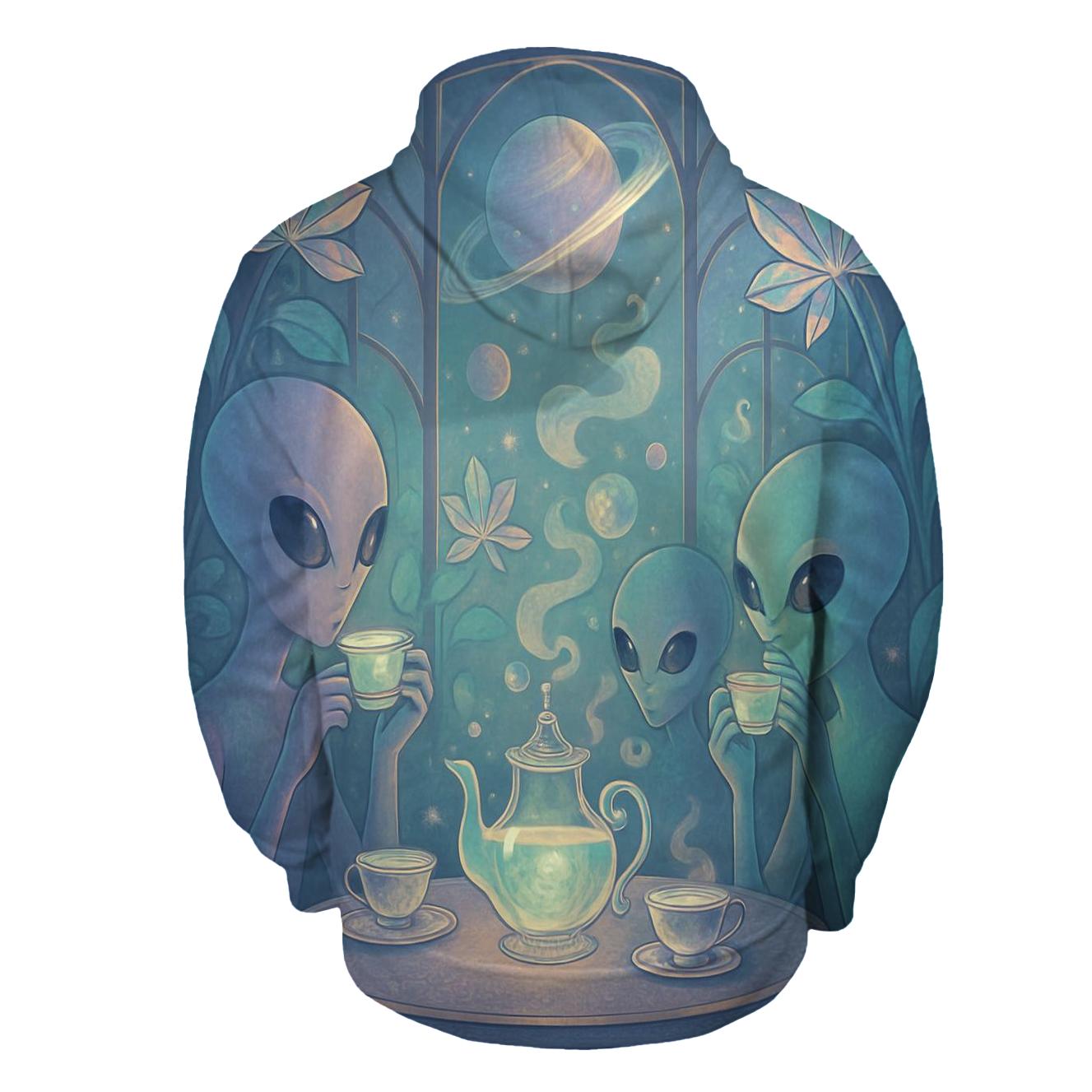 Venusian Tea Party printed hoodies