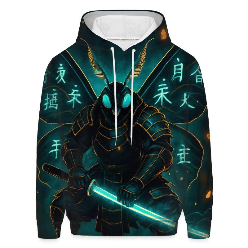 Neon Samurai Moth custom hoodies