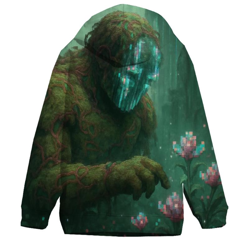Glitch Garden Golem zip-up hoodies
