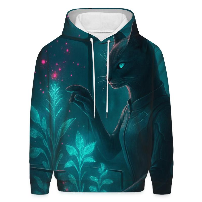 Hologram Botanist Cat embroidered hoodies