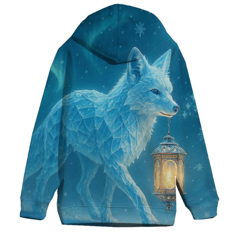 Frostbound Lantern Fox designer hoodies