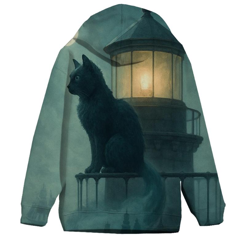 Fogbound Lighthouse Cat hoodie styles