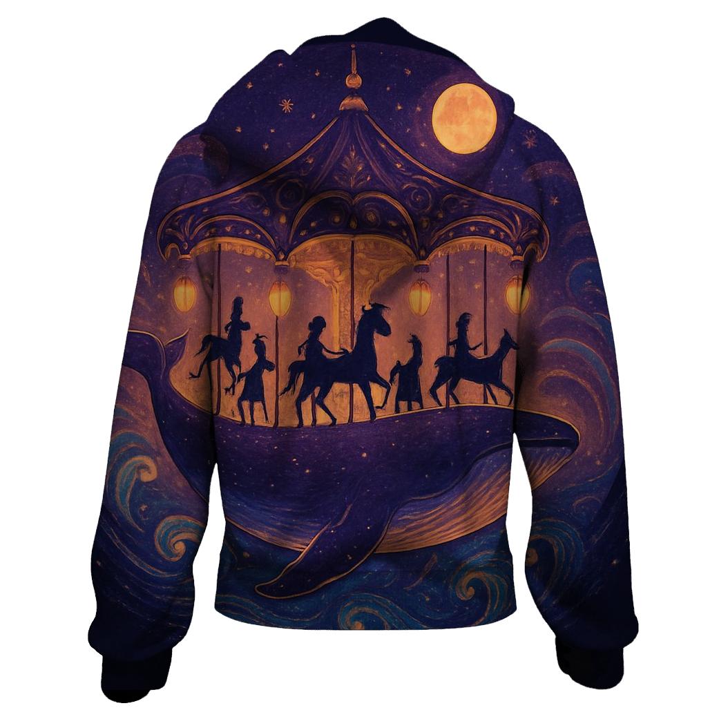 Midnight Carousel Whale premium hoodies