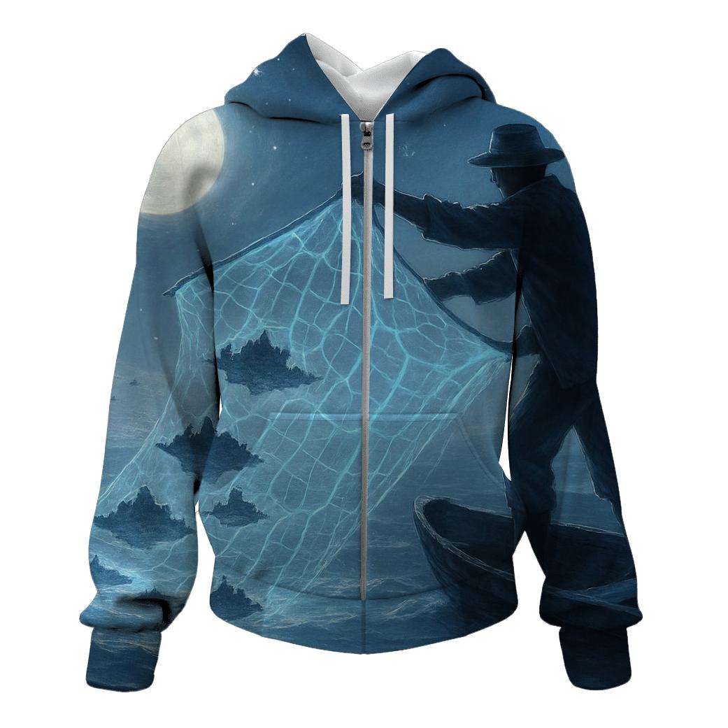 Cobalt Dream Fisherman embroidered hoodies