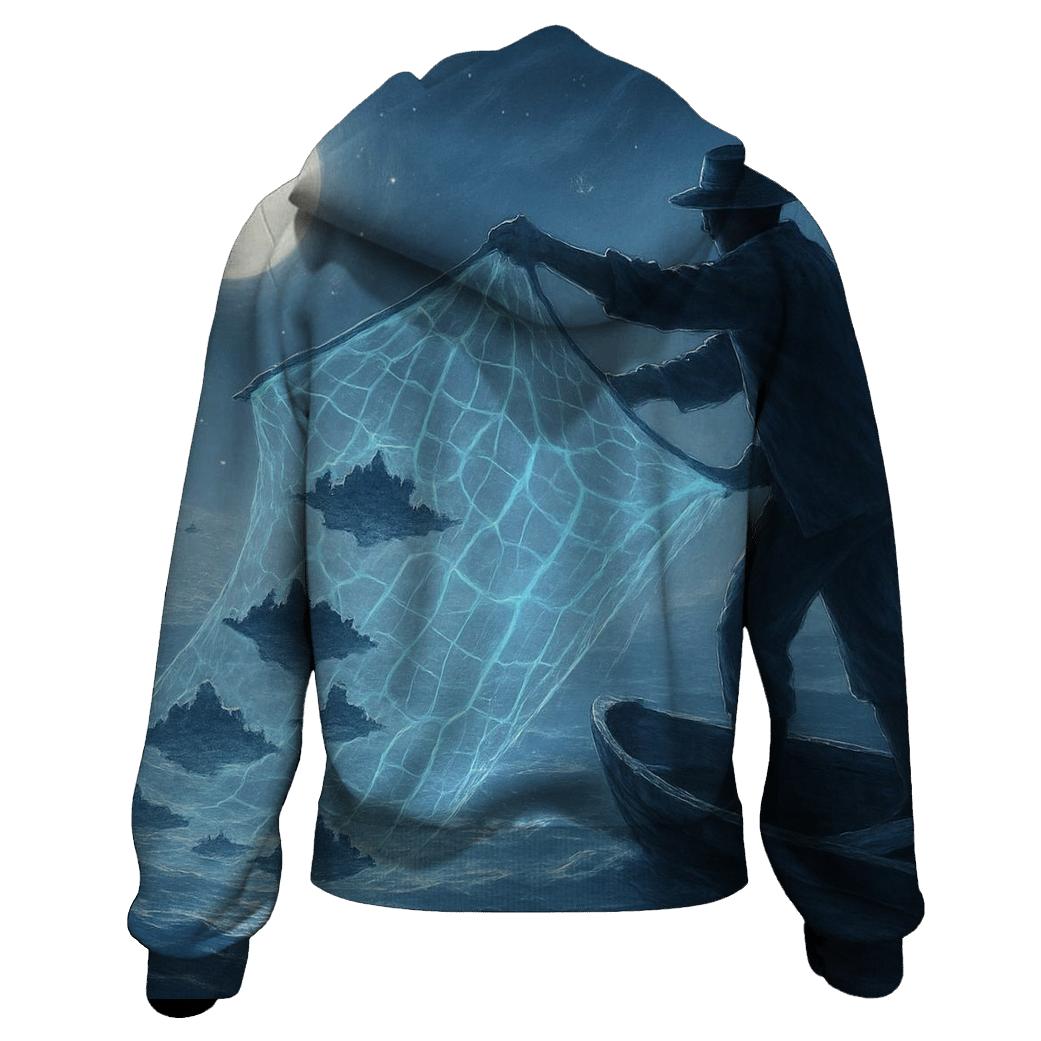 Cobalt Dream Fisherman embroidered hoodies