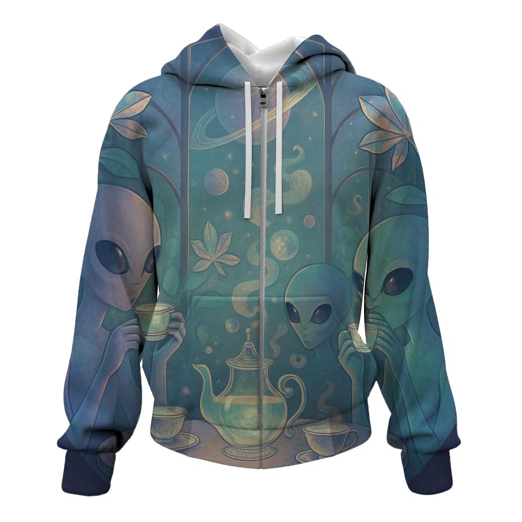 Venusian Tea Party embroidered hoodies