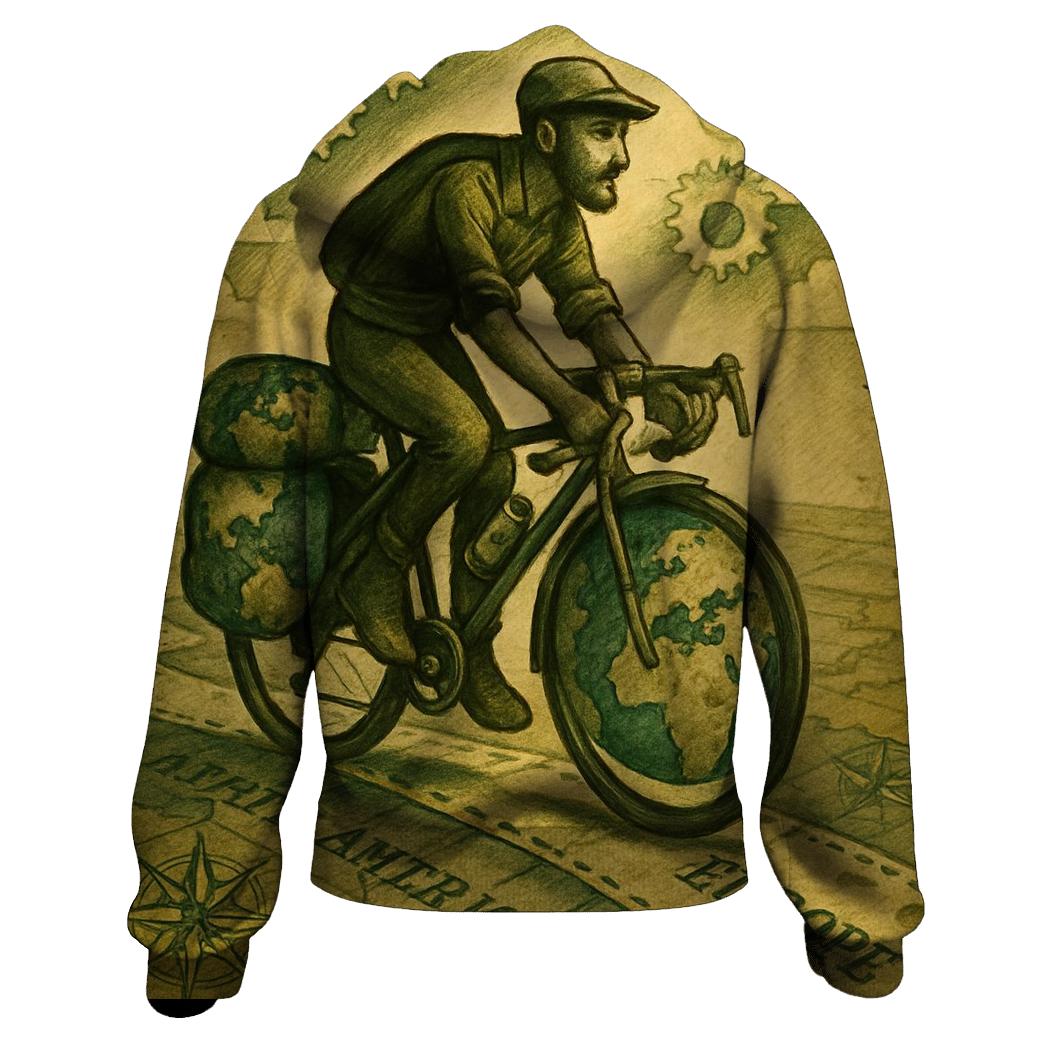 Atlas Bicycle Rider embroidered hoodies