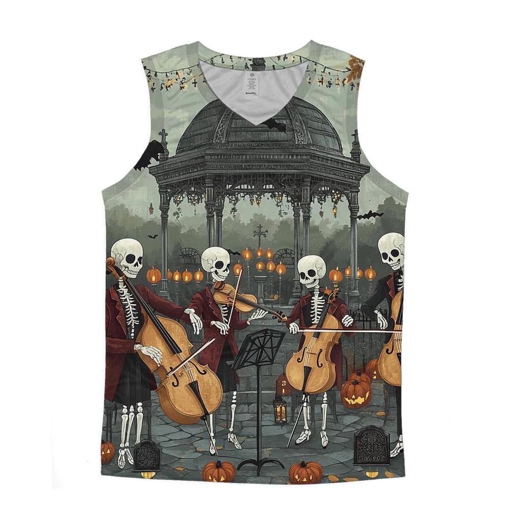 Skeleton String Quartet In The Graveyard Gazebo trendy fitted tank tops