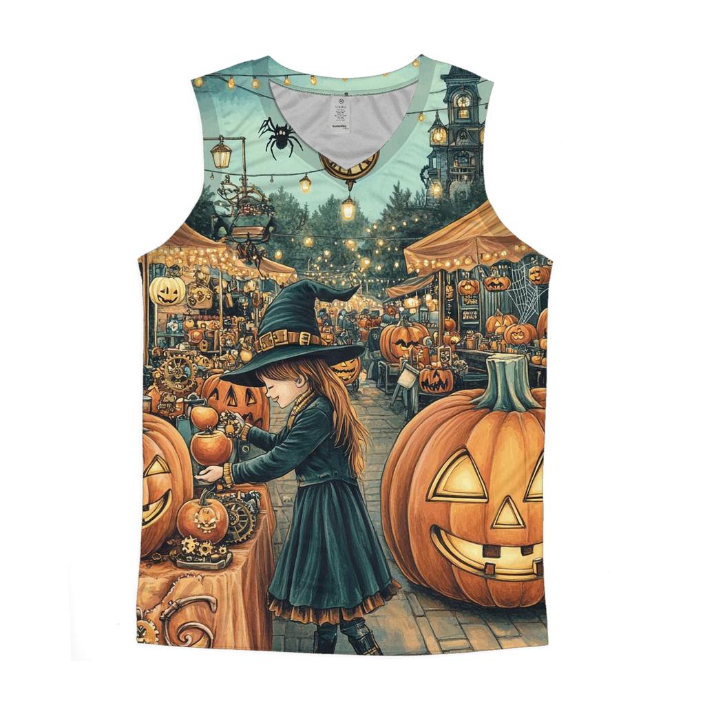 Clockwork Jack O Lantern Market sports performance tank tops