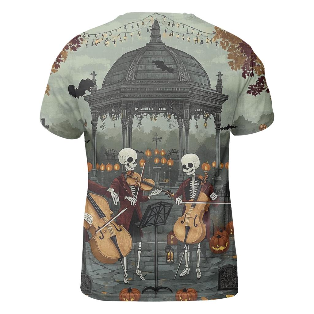 Skeleton String Quartet In The Graveyard Gazebo custom all-over print shirts