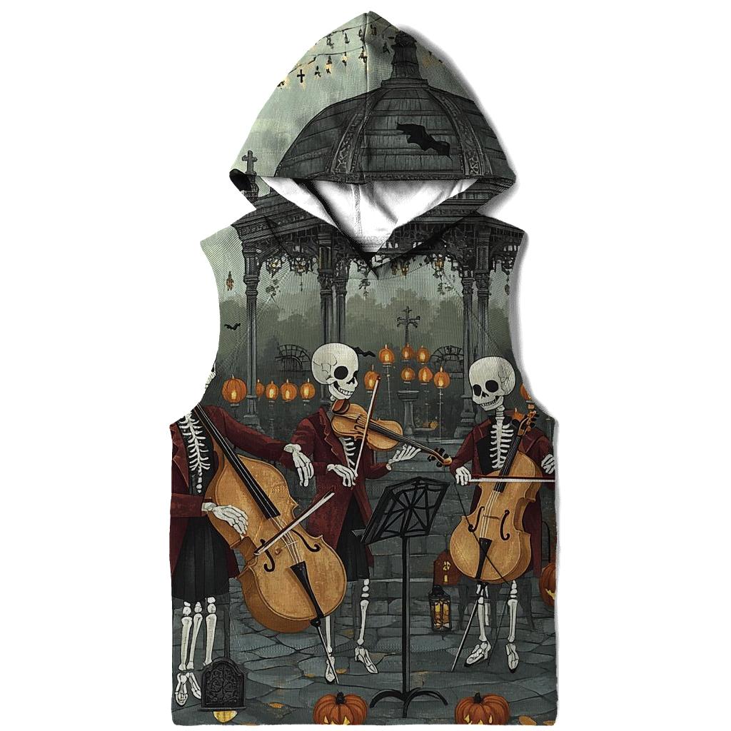 Skeleton String Quartet In The Graveyard Gazebo graphic hoodies