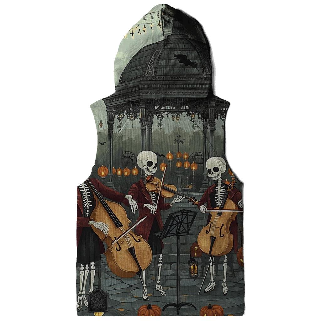 Skeleton String Quartet In The Graveyard Gazebo graphic hoodies