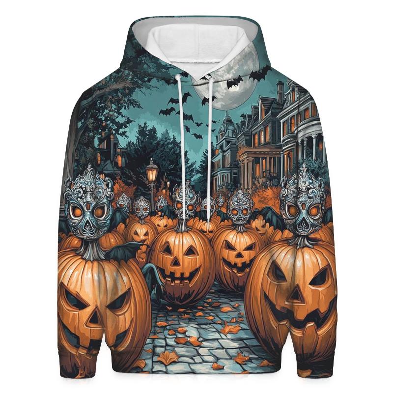 Moonlight Masked Pumpkin Parade hoodie trends