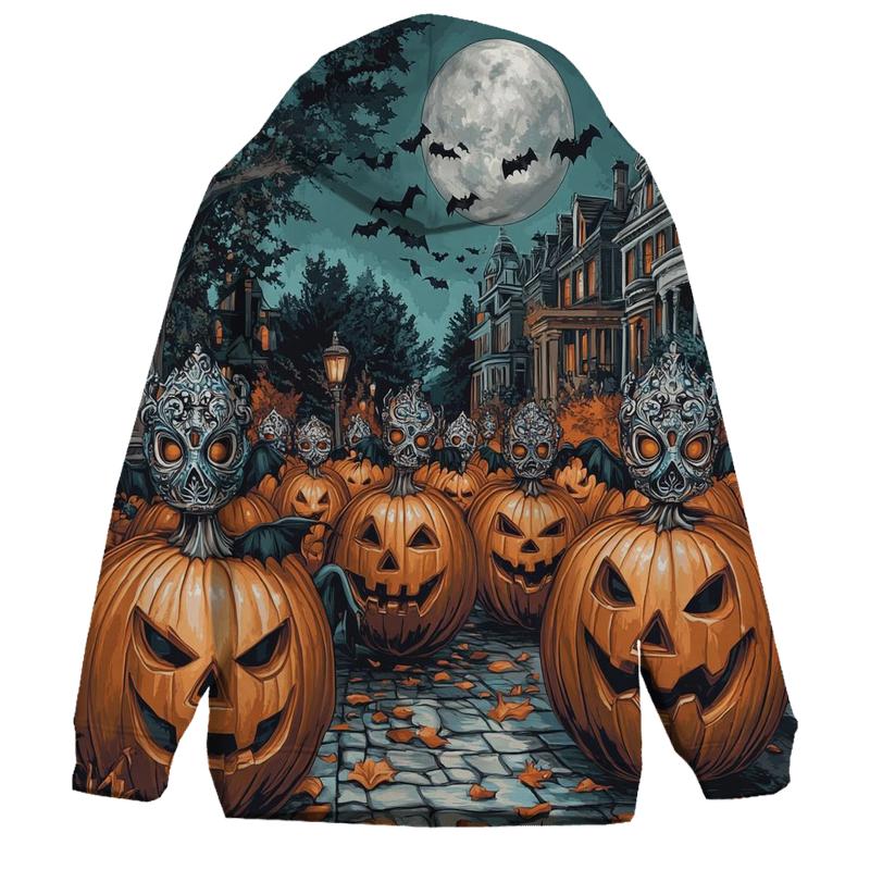 Moonlight Masked Pumpkin Parade hoodie trends