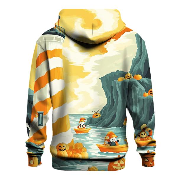 Candy Corn Lighthouse On The Foggy Cliffs heavyweight hoodies