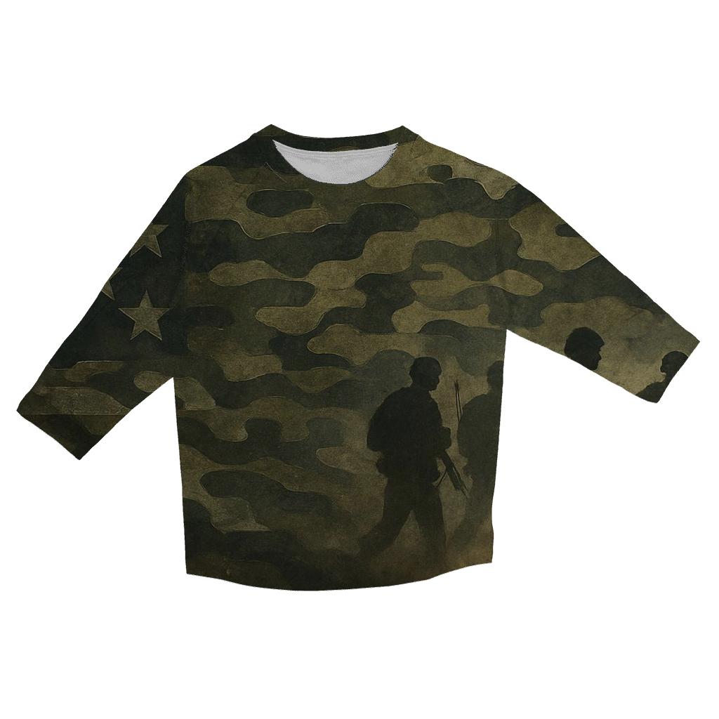 Camouflage Flag Fusion personalized 3/4 sleeve tees