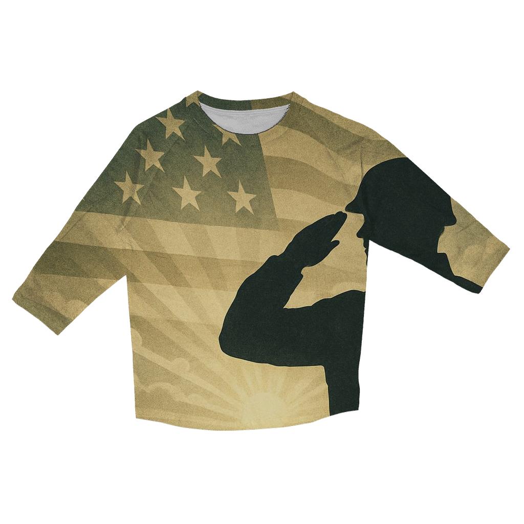 Silhouette Salute Sunrise personalized 3/4 sleeve tees