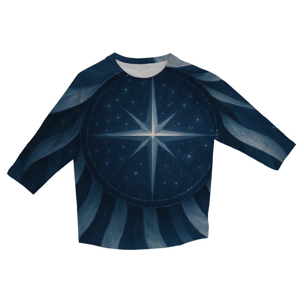 Constellation Stripes Compass fashion 3/4 sleeve shirts