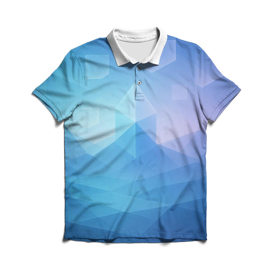 Mint Mirage Geometry personalized polo shirts