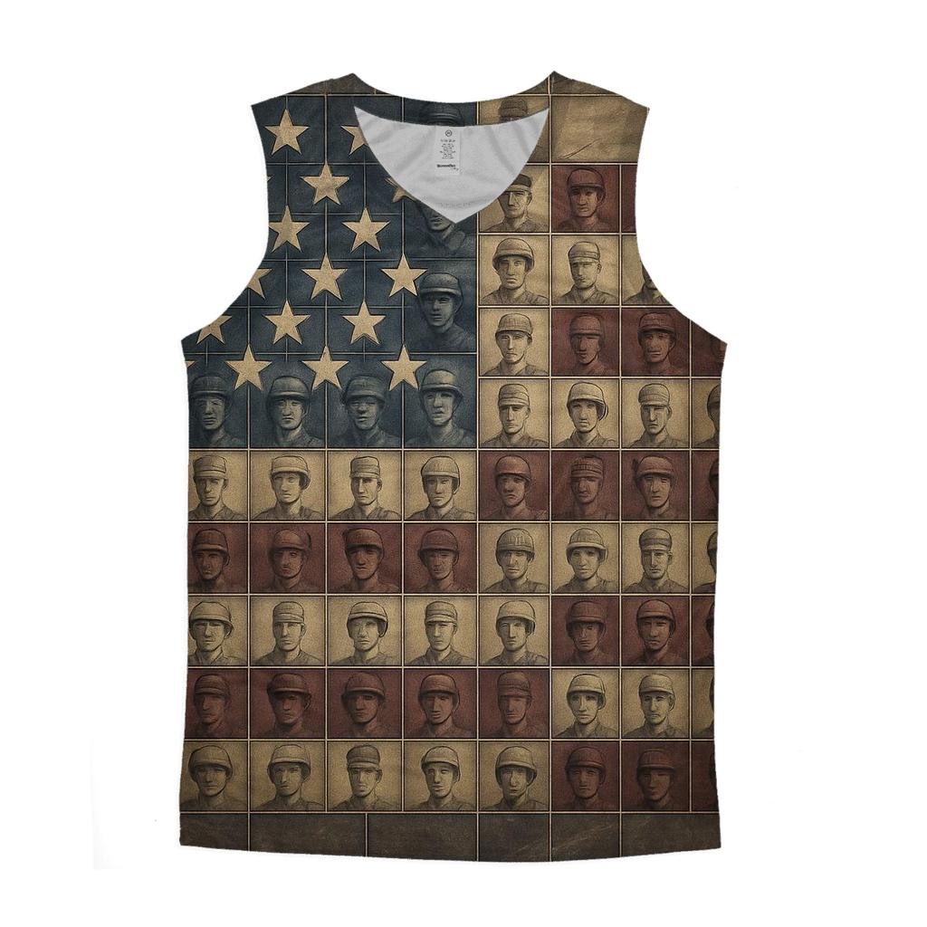 Veteran Mosaic Flag stylish racerback tanks