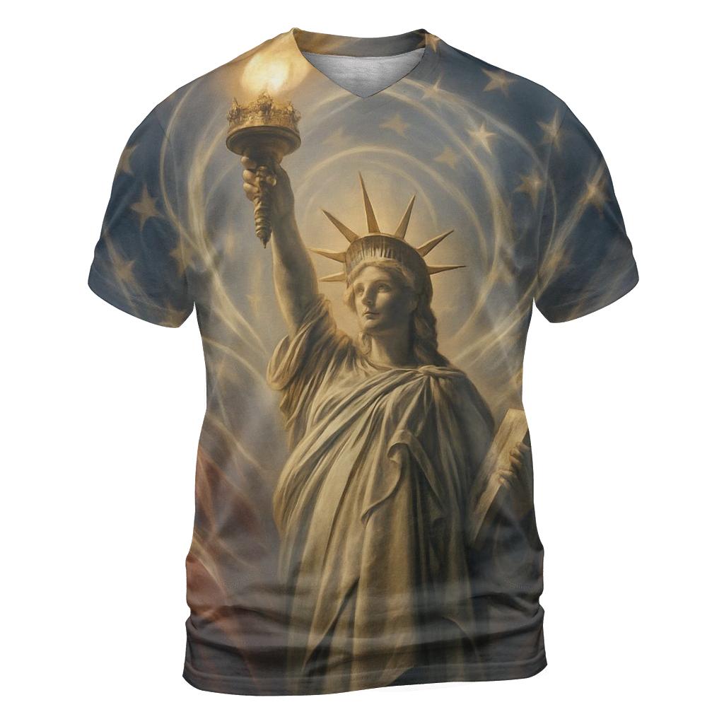 Liberty Lantern Halo statement graphic shirts