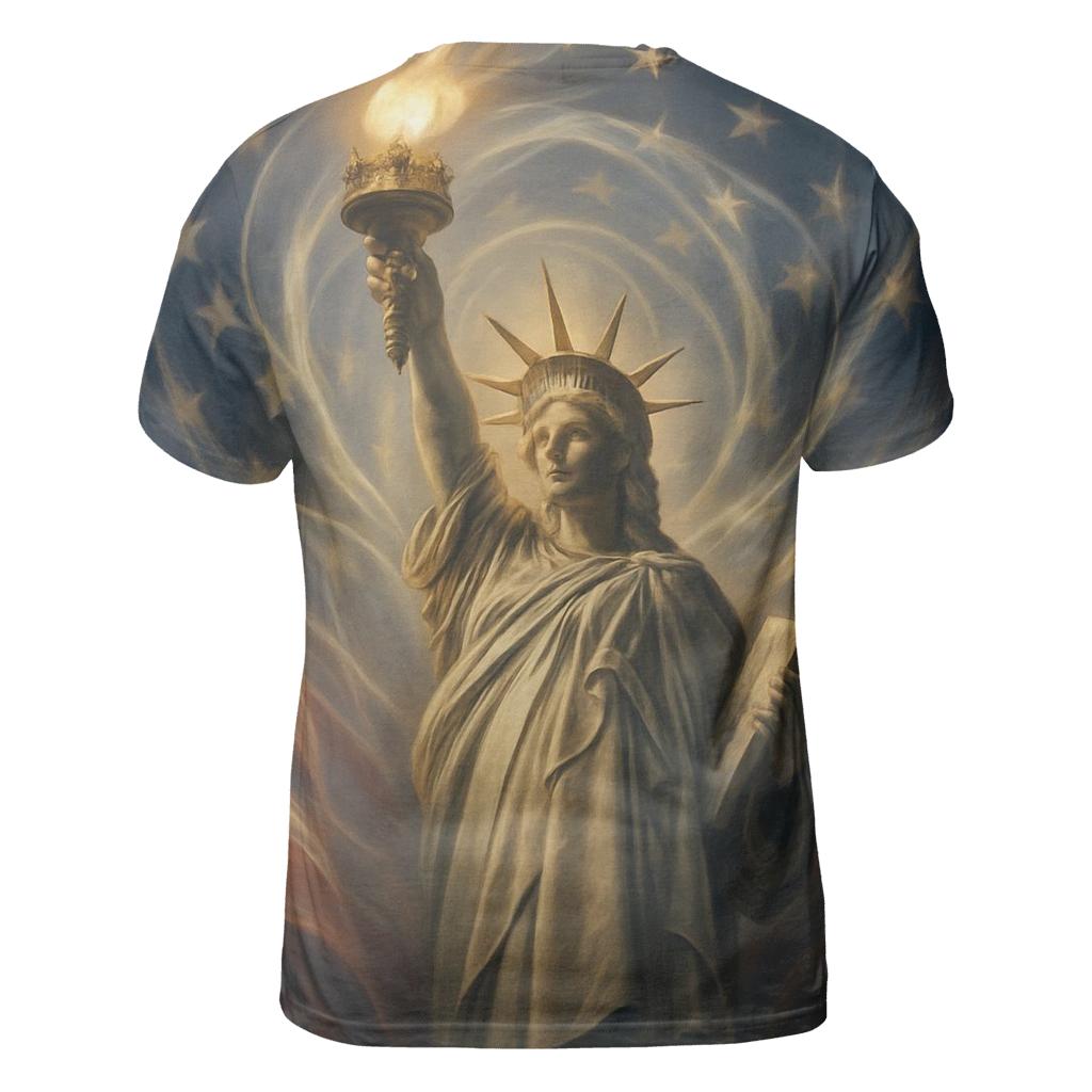 Liberty Lantern Halo statement graphic shirts