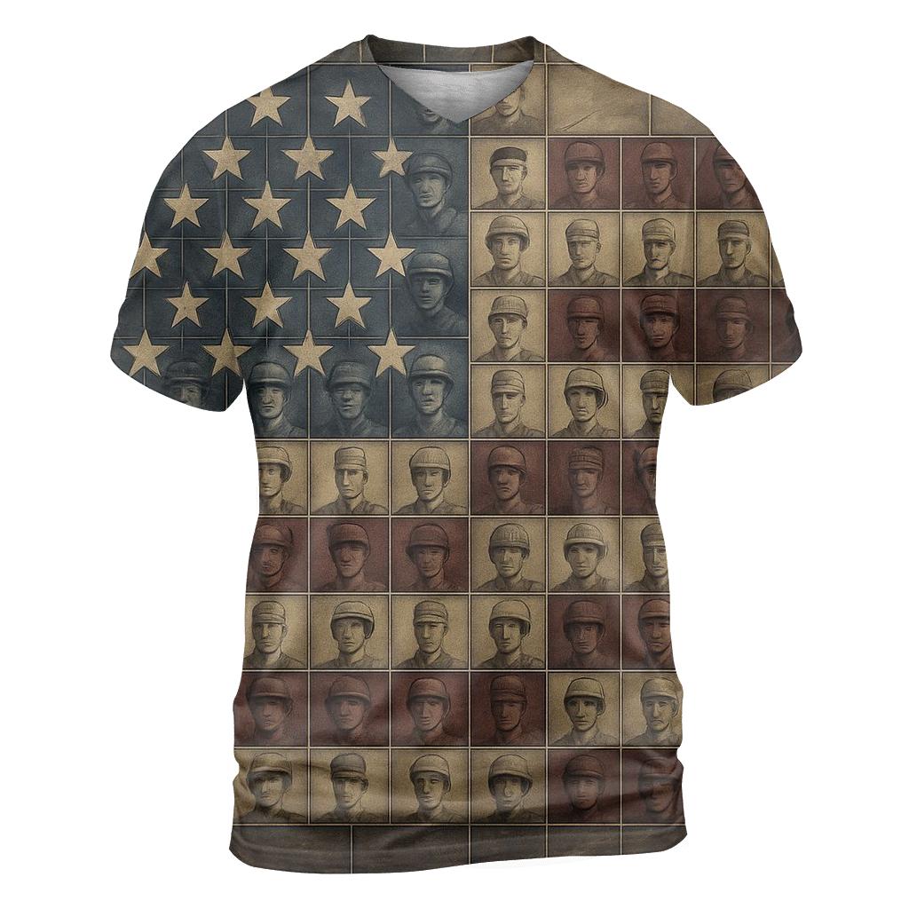 Veteran Mosaic Flag custom all-over print shirts