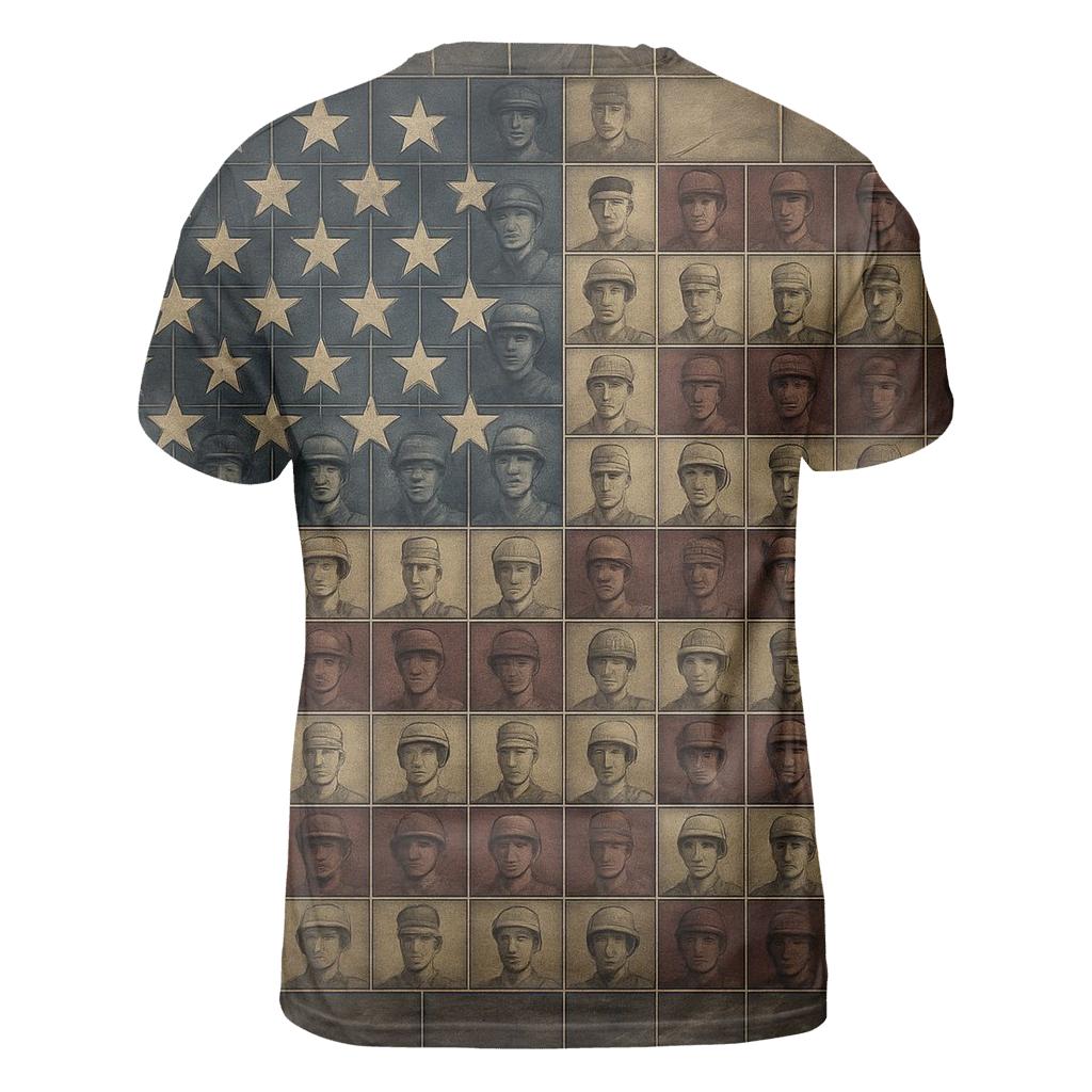 Veteran Mosaic Flag custom all-over print shirts