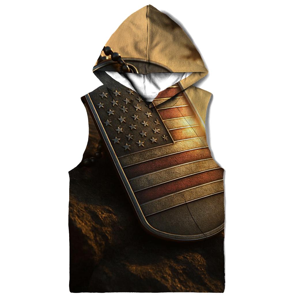 Dog Tags In Sunburst printed hoodies