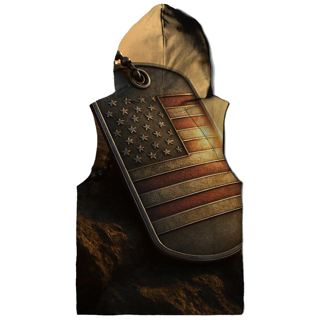 Dog Tags In Sunburst printed hoodies