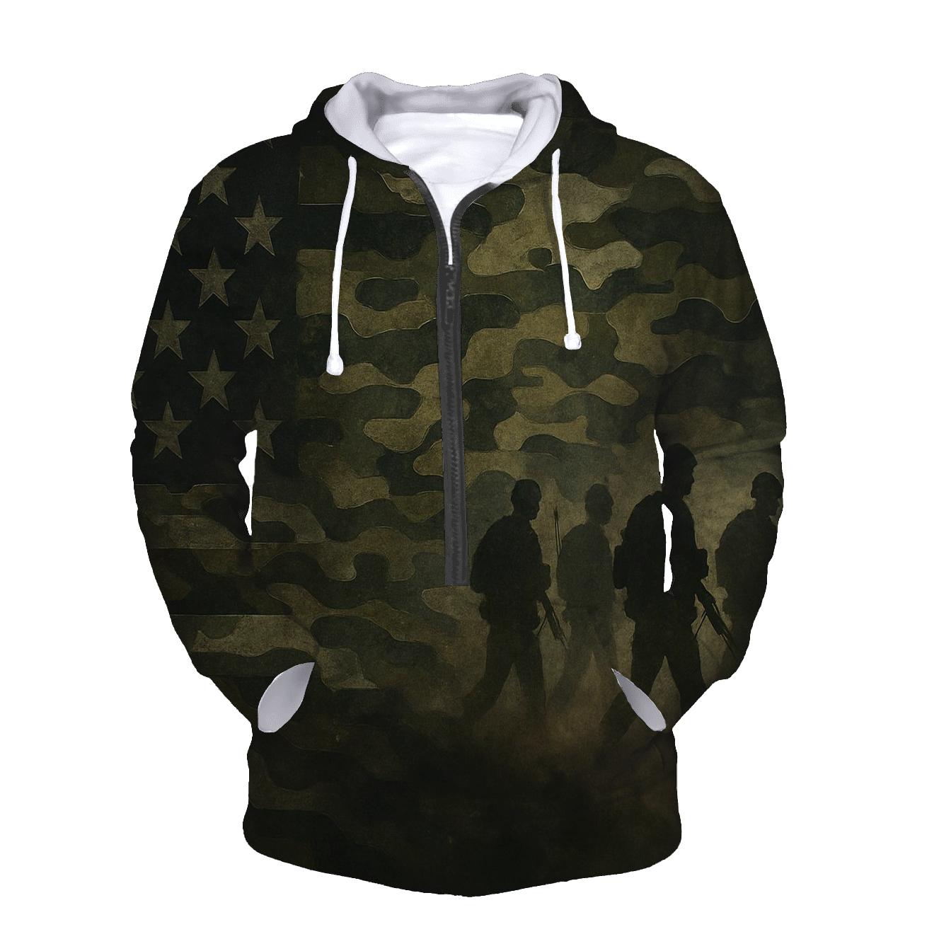Camouflage Flag Fusion heavyweight hoodies