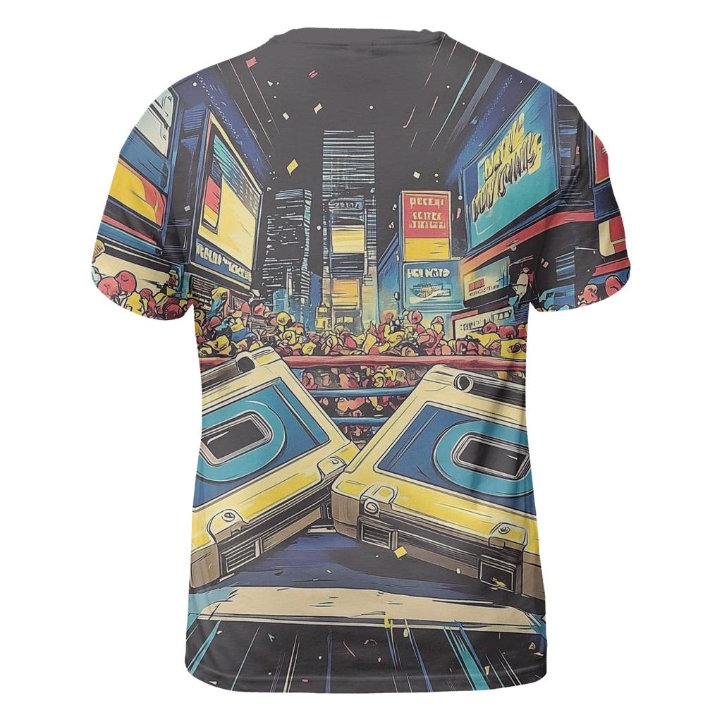 Cassette City Showdown vibrant all-over design tees