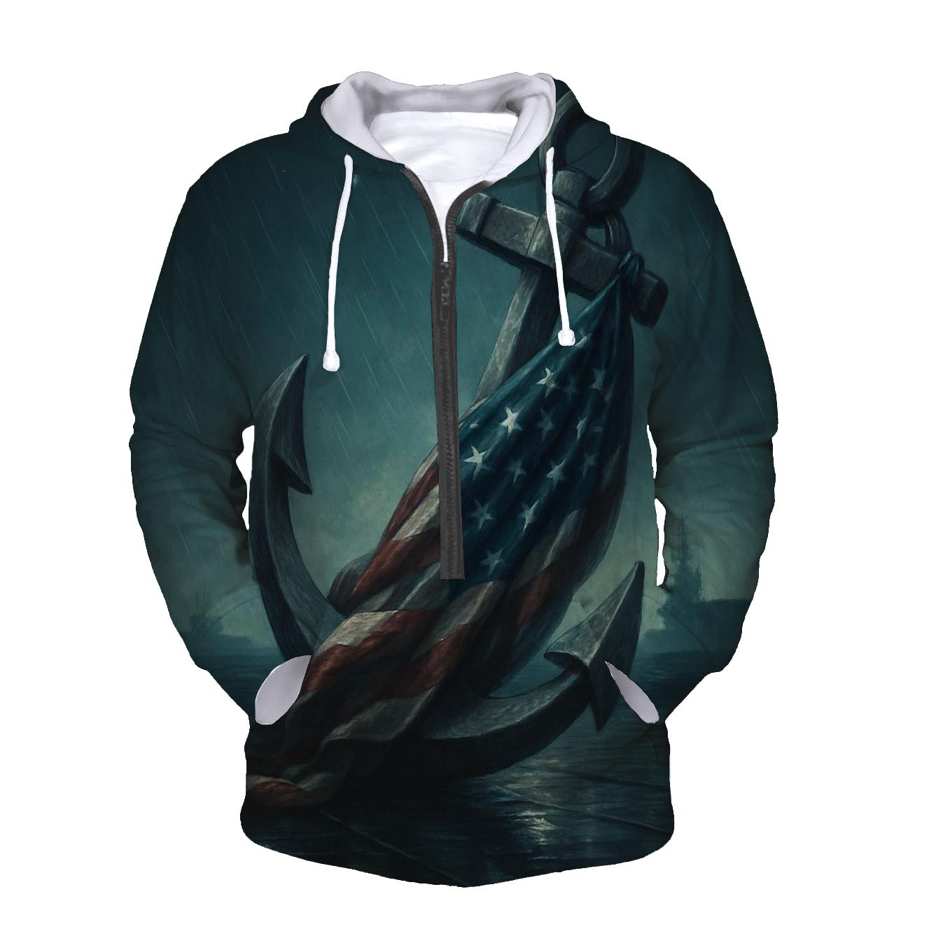 Anchor Of Freedom printed hoodies