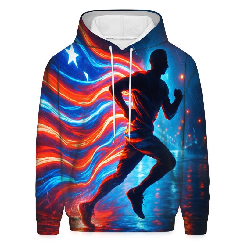 Neon Stripes Run embroidered hoodies