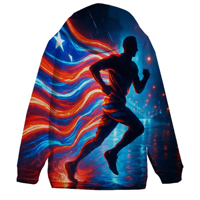 Neon Stripes Run embroidered hoodies