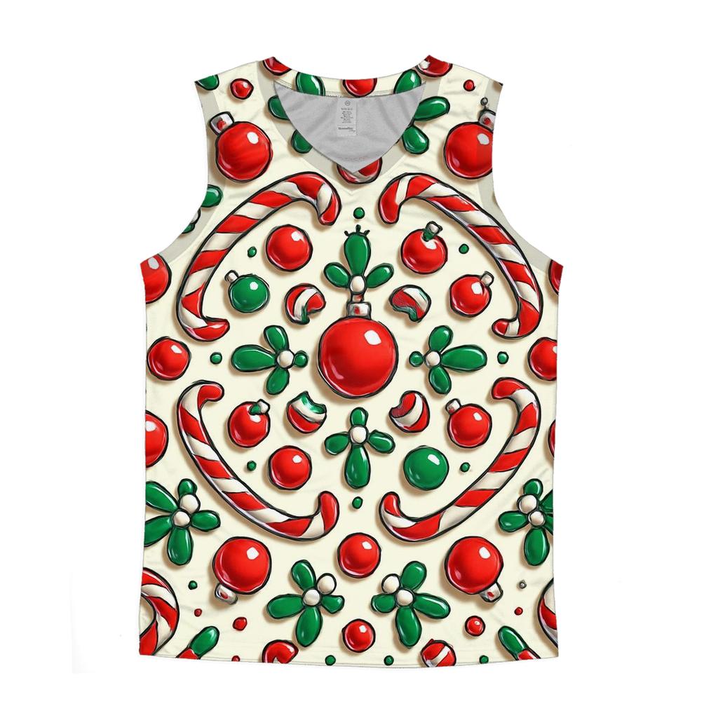 Candy Stripe Concentric Lattice graphic print tank tops